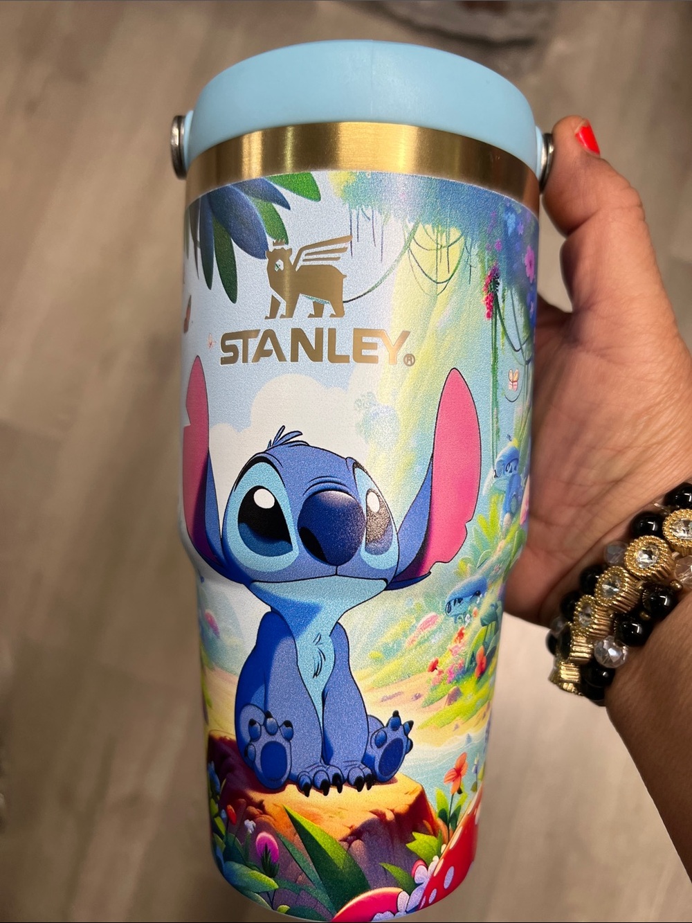 Stanley Blue & Pink Stitch Illustrated Art Print Tumbler